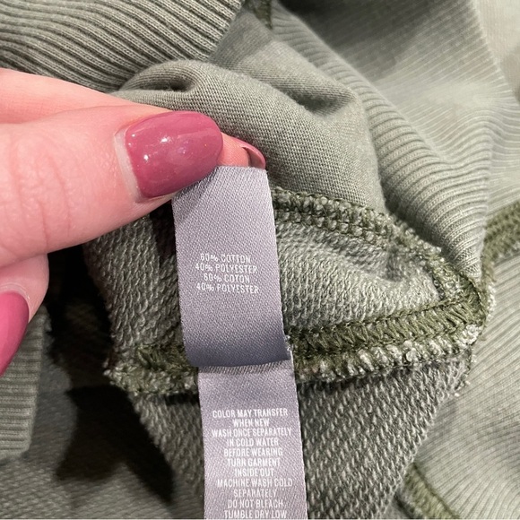 Aerie Green Turtle Neck Oversized Sweatshirt - Picture 7 of 11